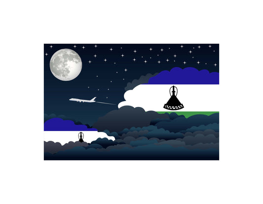 Lesotho Night Clouds Canvas Print Framed