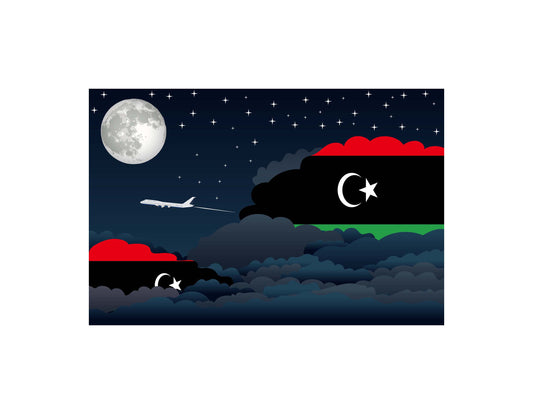 Libya Night Clouds Canvas Print Framed