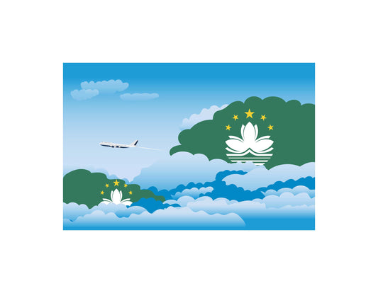 Macau Day Clouds Canvas Print Framed