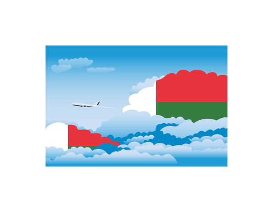 Madagascar Day Clouds Canvas Print Framed