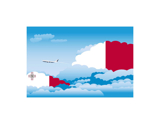 Malta Day Clouds Canvas Print Framed