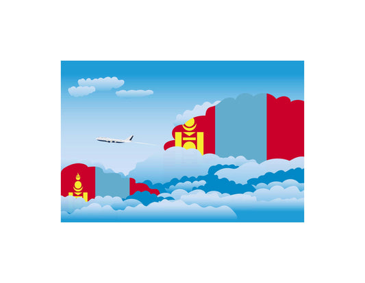 Mongolia Day Clouds Canvas Print Framed