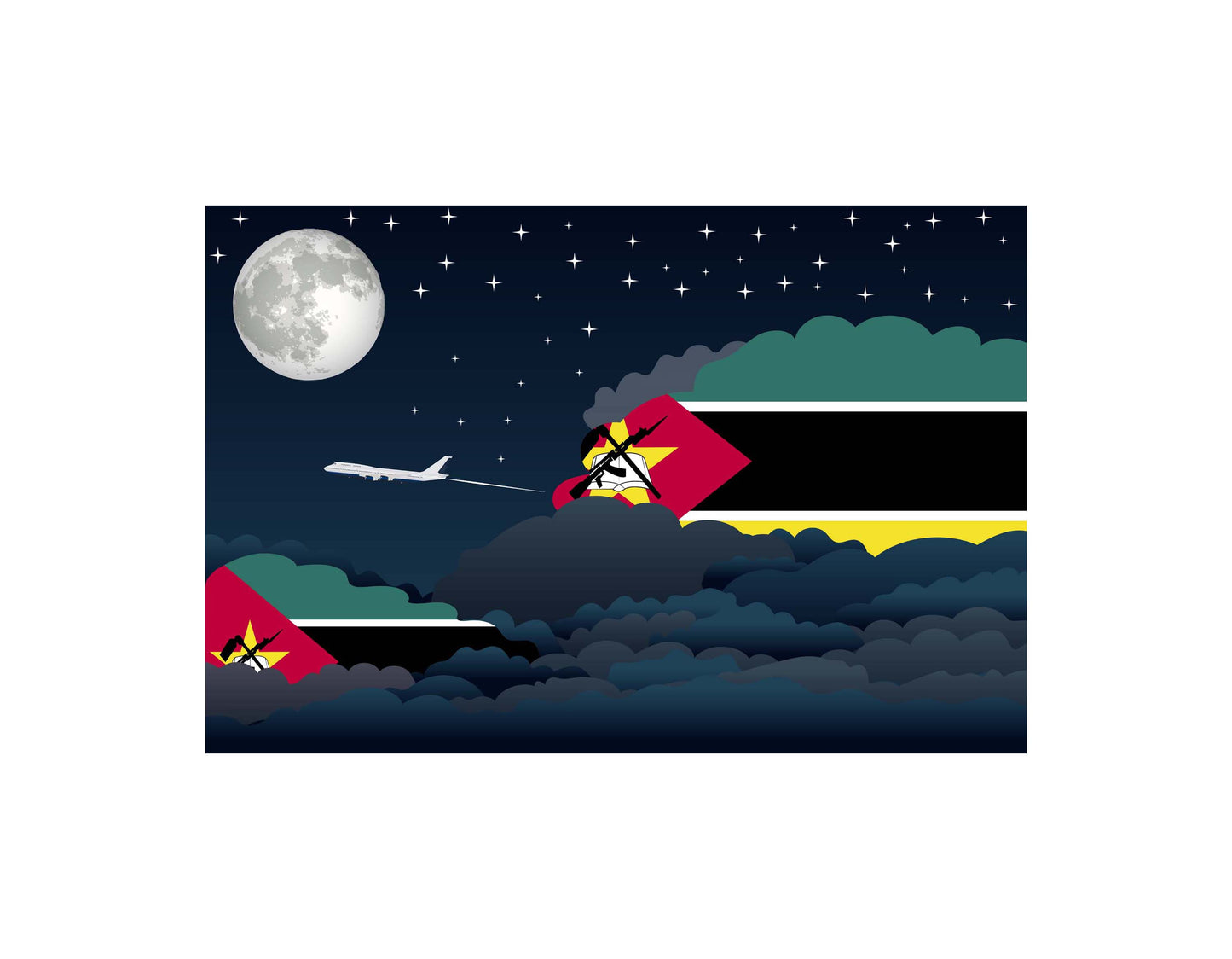 Mozambique Night Clouds Canvas Print Framed