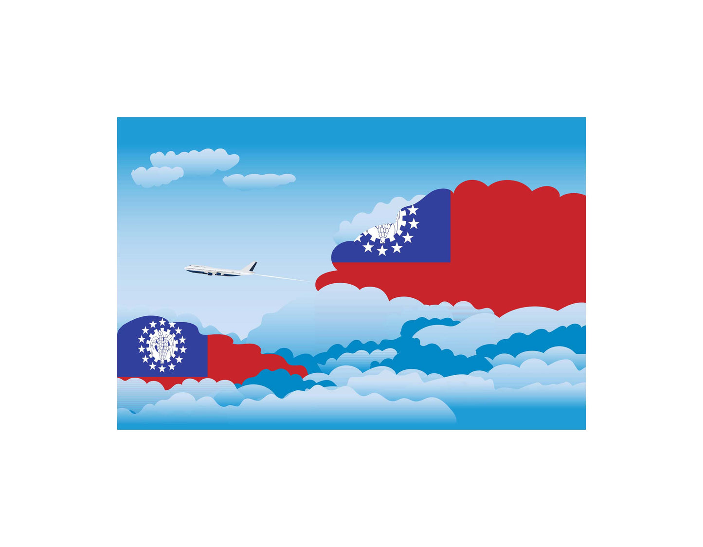 Myanmar  Burma Day Clouds Canvas Print Framed