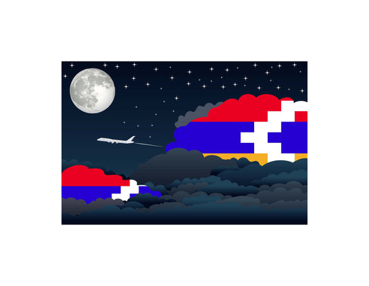 Nagorno-Karabakh Republic Night Clouds Canvas Print Framed