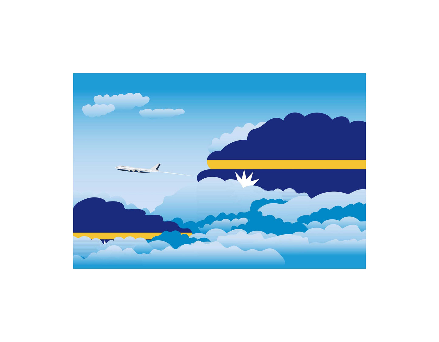 Nauru Day Clouds Canvas Print Framed