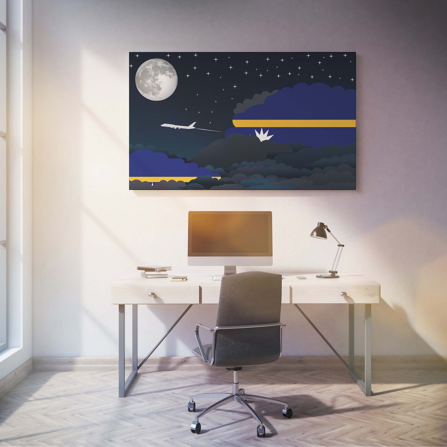 Nauru Night Clouds Canvas Print Framed