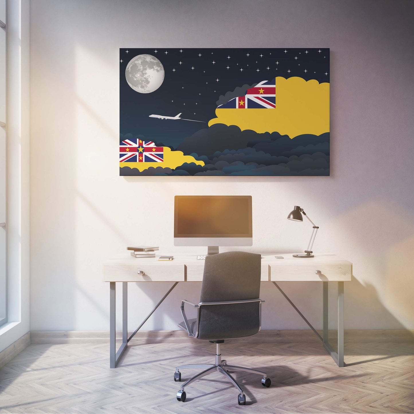 Niue Night Clouds Canvas Print Framed