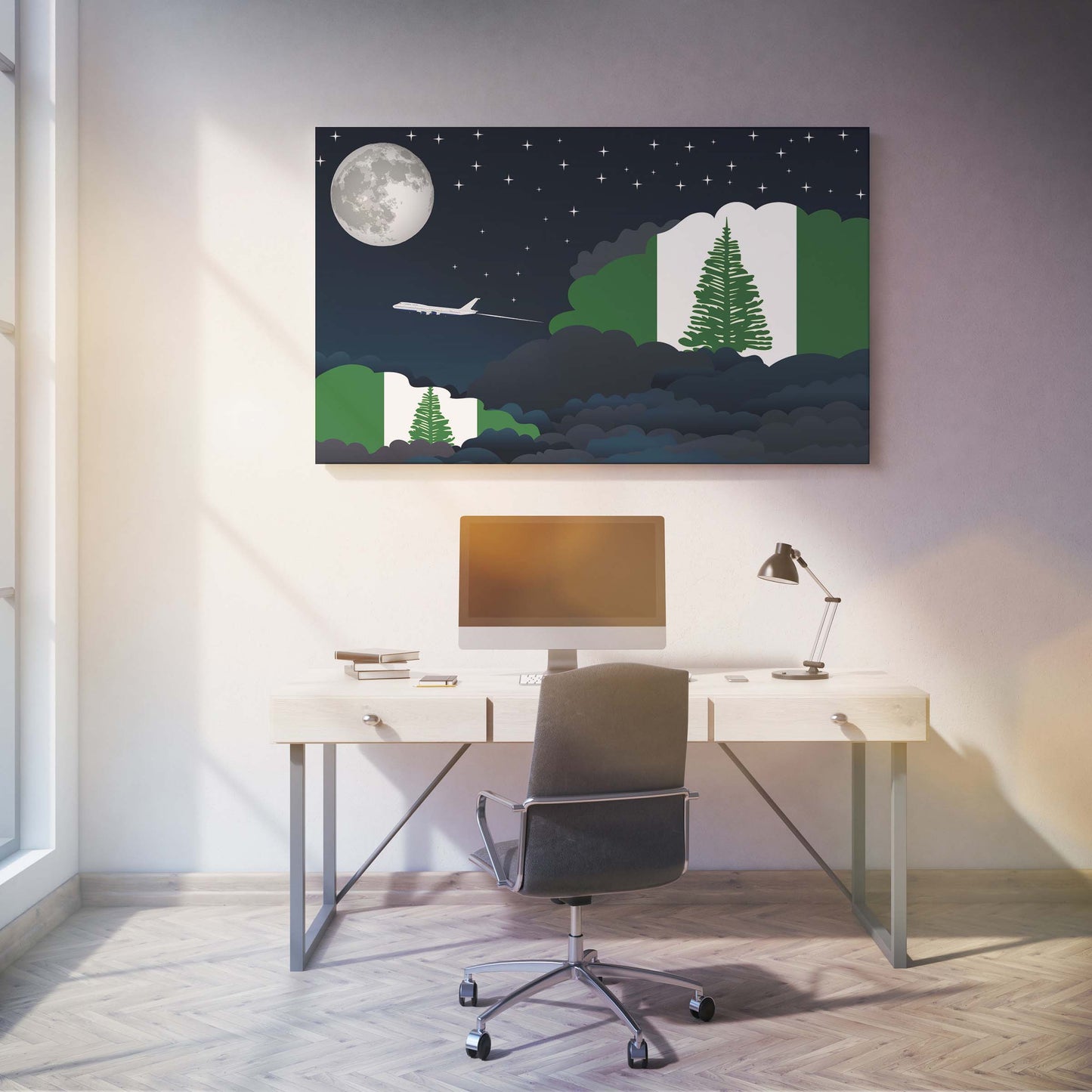 Norfolk Island Night Clouds Canvas Print Framed