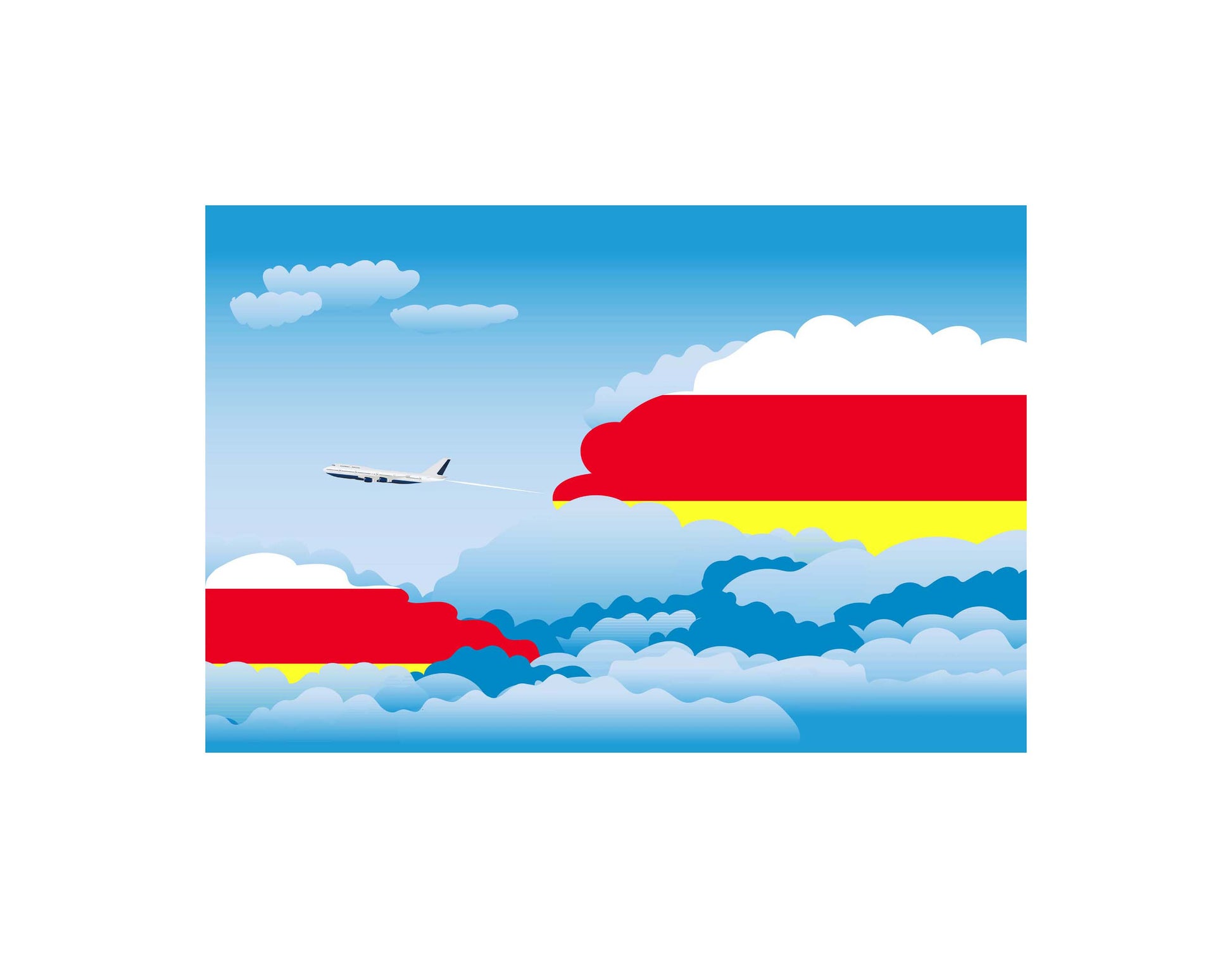 North Ossetia Day Clouds Canvas Print Framed