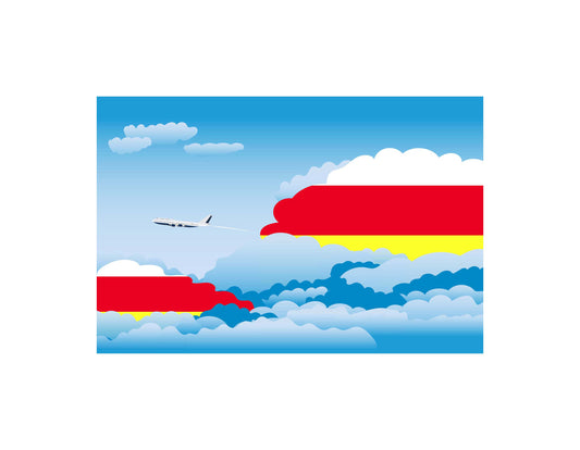 North Ossetia Day Clouds Canvas Print Framed