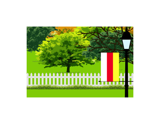 North Ossetia Trees Street Lamp Canvas Print Framed