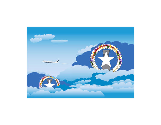 Northern Mariana Islands Day Clouds Canvas Print Framed