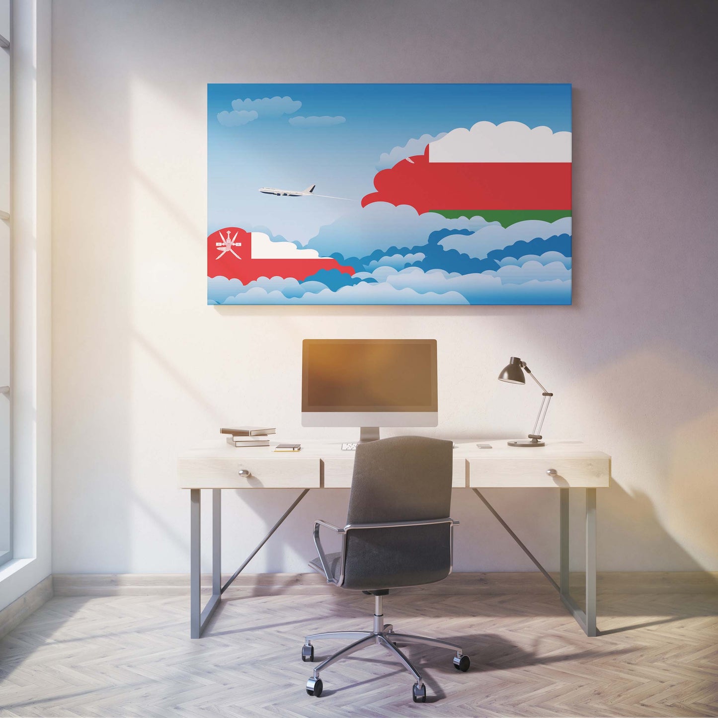 Oman Day Clouds Canvas Print Framed