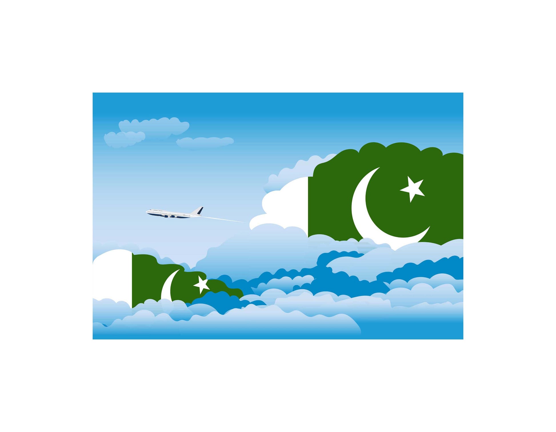 Pakistan Day Clouds Canvas Print Framed