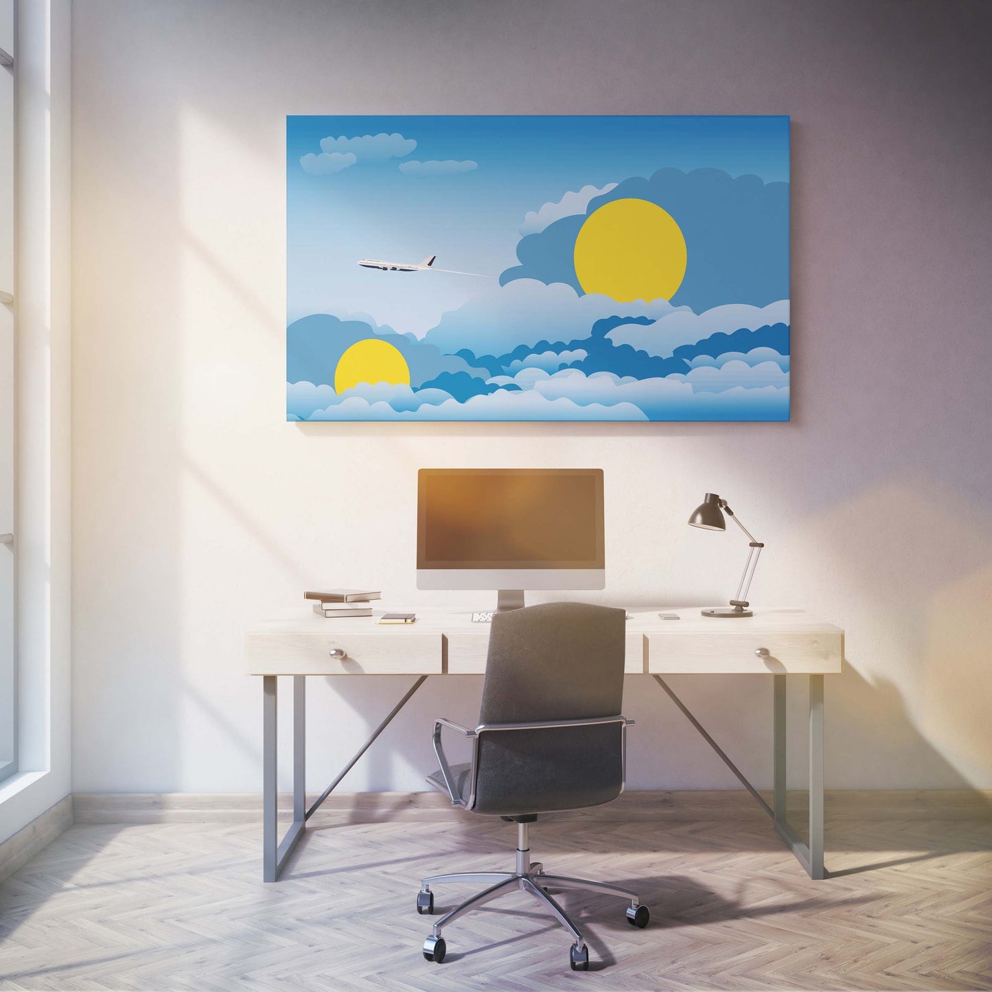 Palau Day Clouds Canvas Print Framed