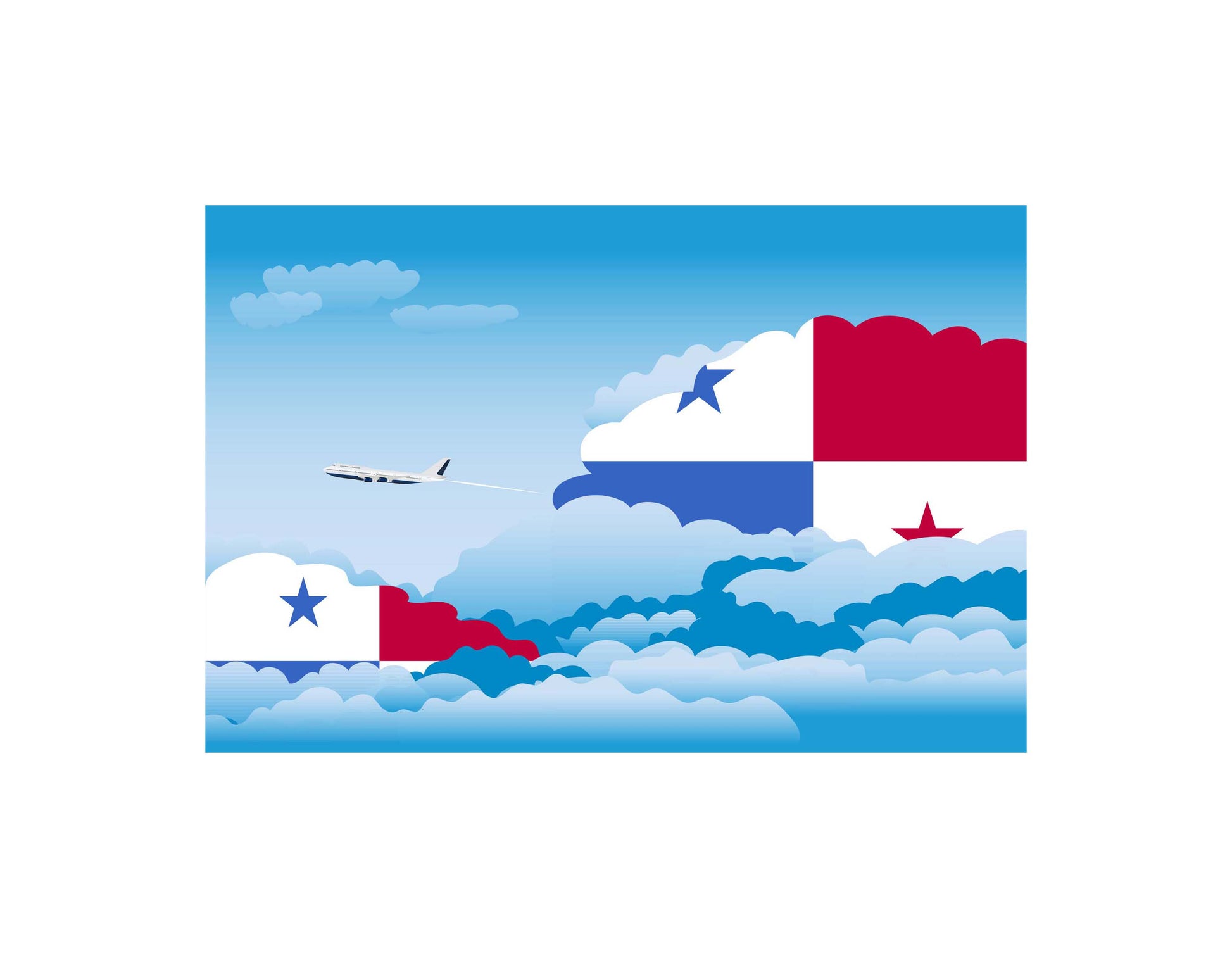 Panama Day Clouds Canvas Print Framed