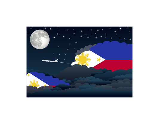 Philippines Night Clouds Canvas Print Framed