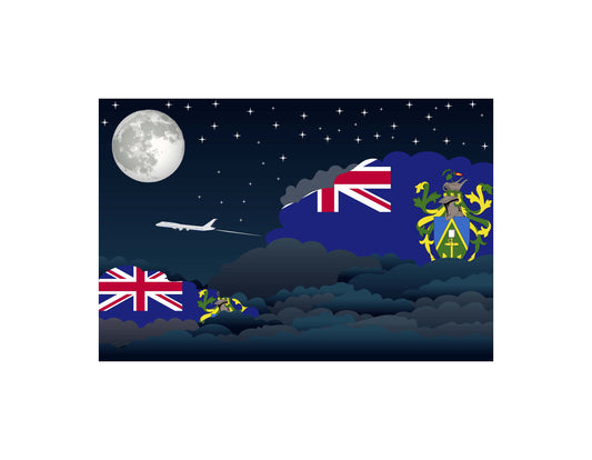 Pitcairn Islands Night Clouds Canvas Print Framed