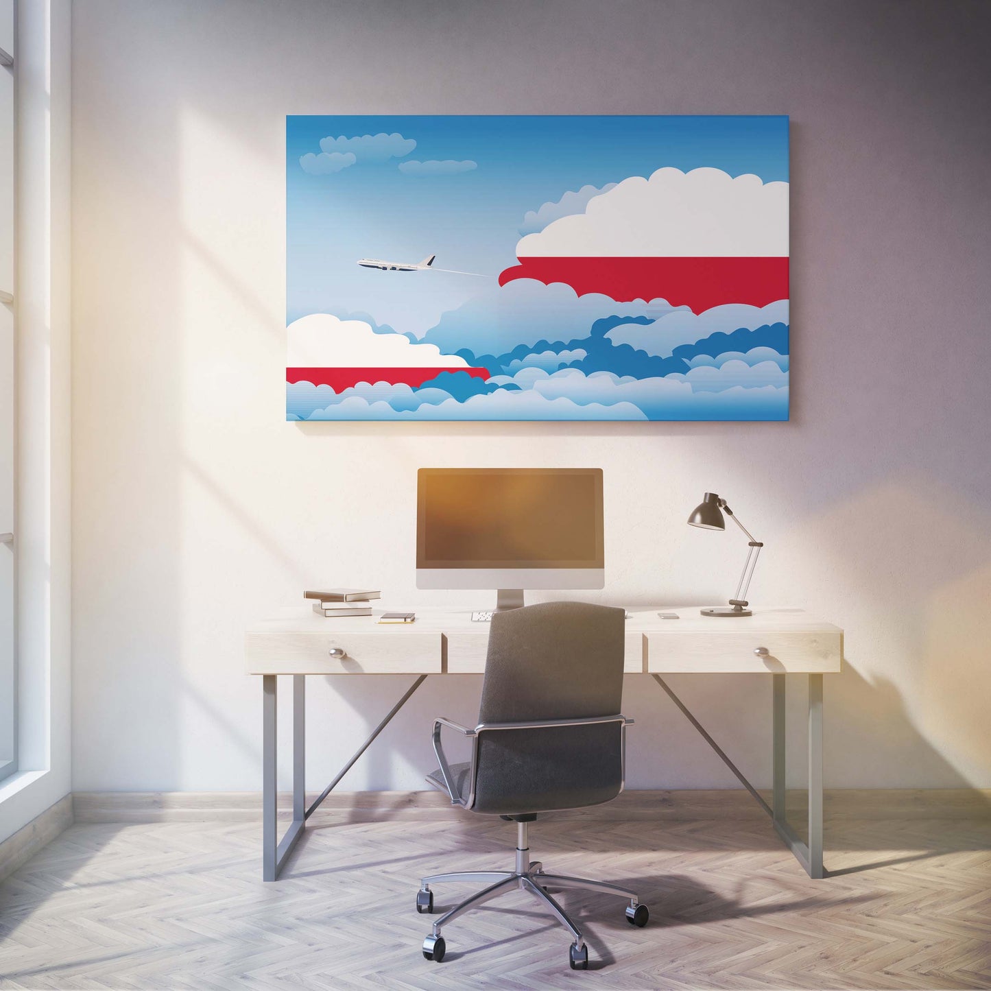 Poland Day Clouds Canvas Print Framed