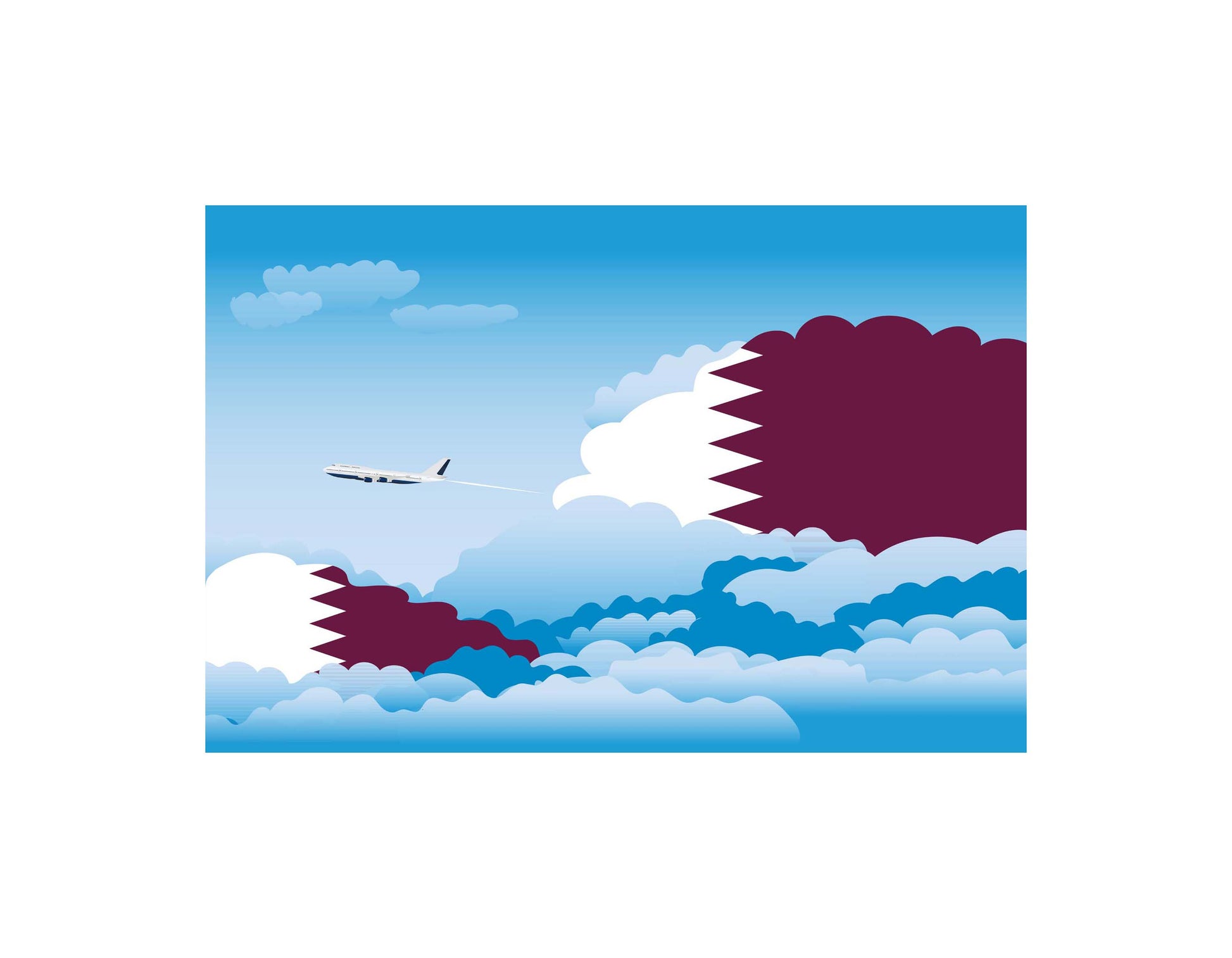 Qatar Day Clouds Canvas Print Framed