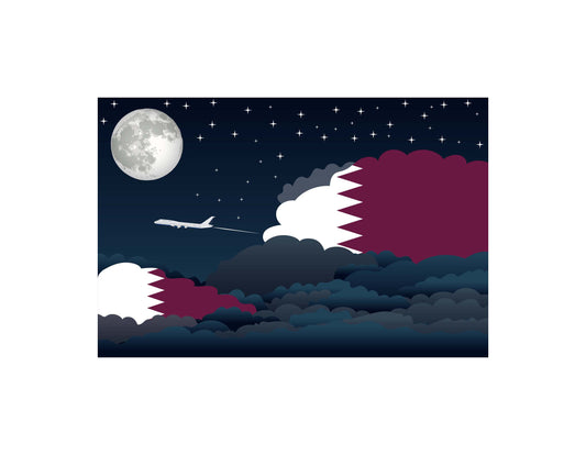Qatar Night Clouds Canvas Print Framed