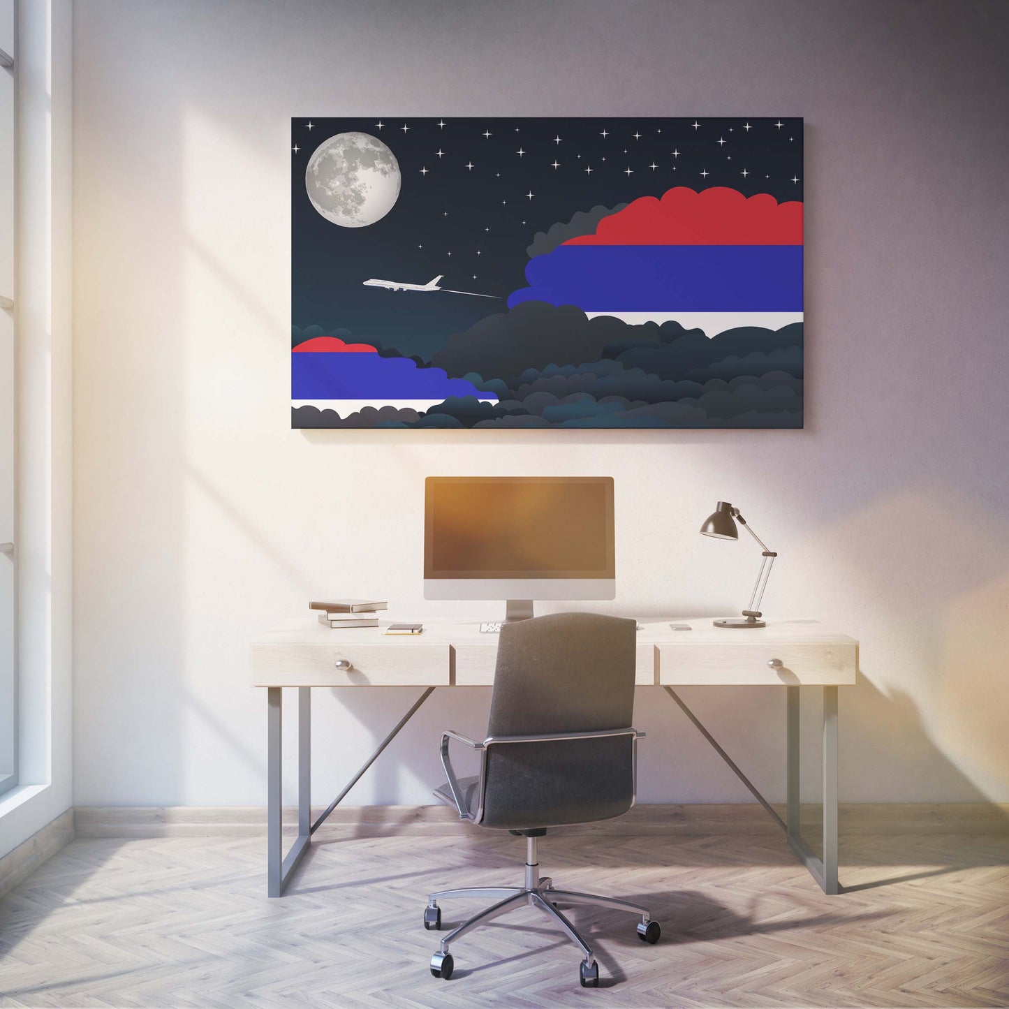 Republika Srpska Night Clouds Canvas Print Framed