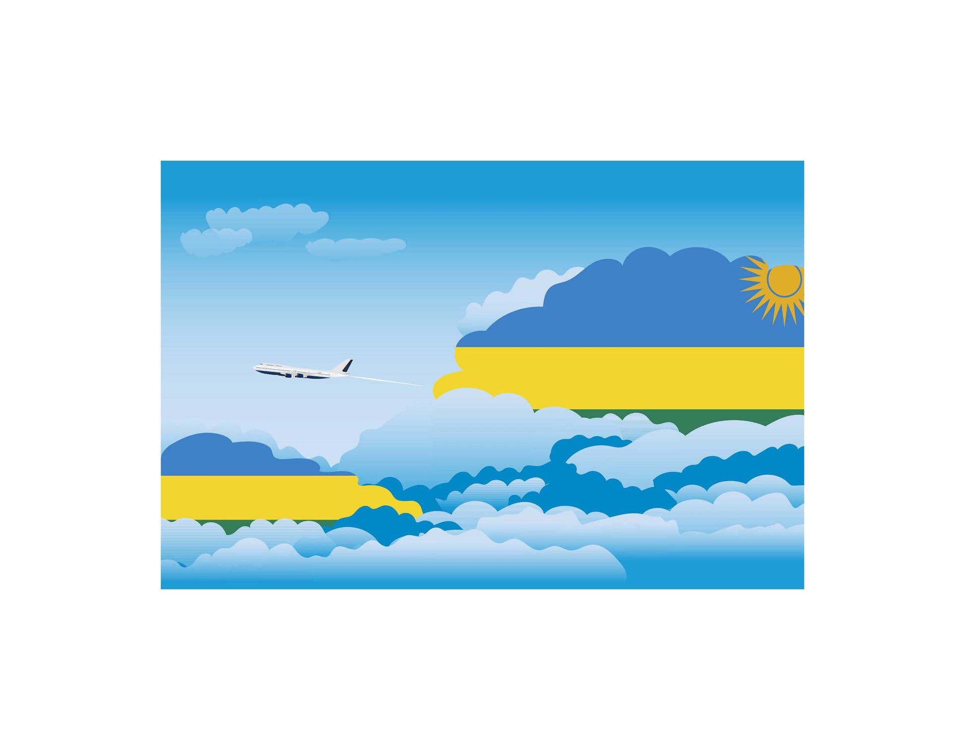 Rwanda Day Clouds Canvas Print Framed