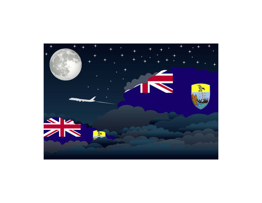 Saint Helena Night Clouds Canvas Print Framed