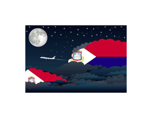 Saint Martin Night Clouds Canvas Print Framed