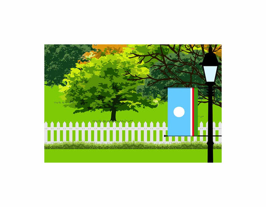 Sakha Republic Trees Street Lamp Canvas Print Framed