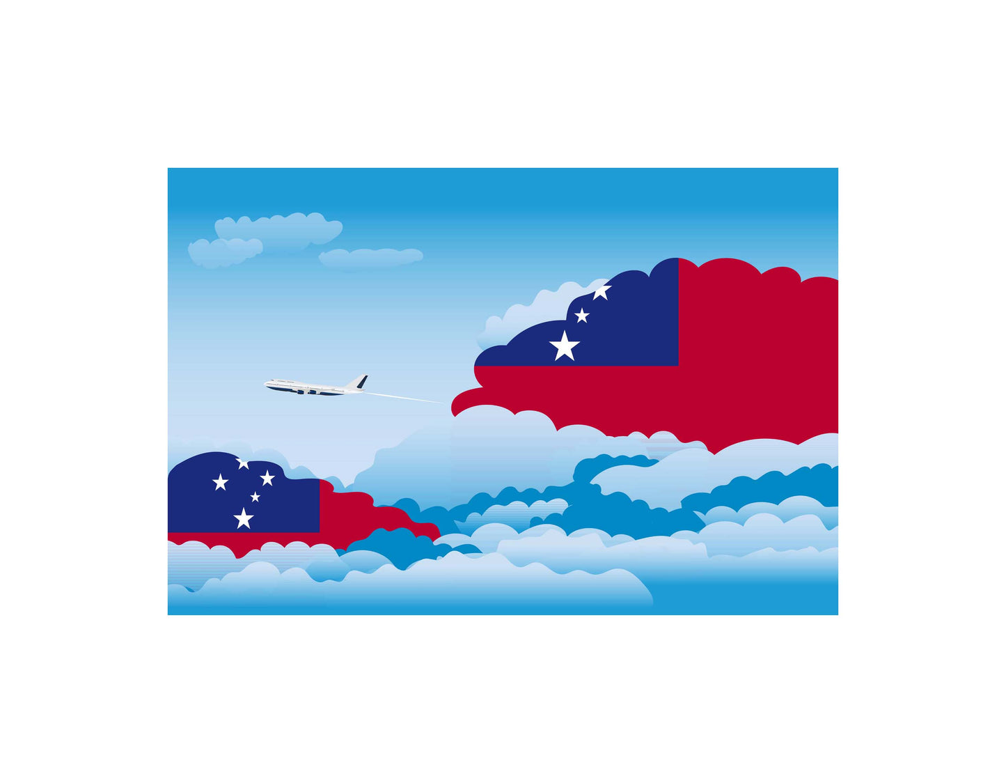 Samoa Day Clouds Canvas Print Framed