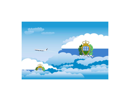 San Marino Day Clouds Canvas Print Framed