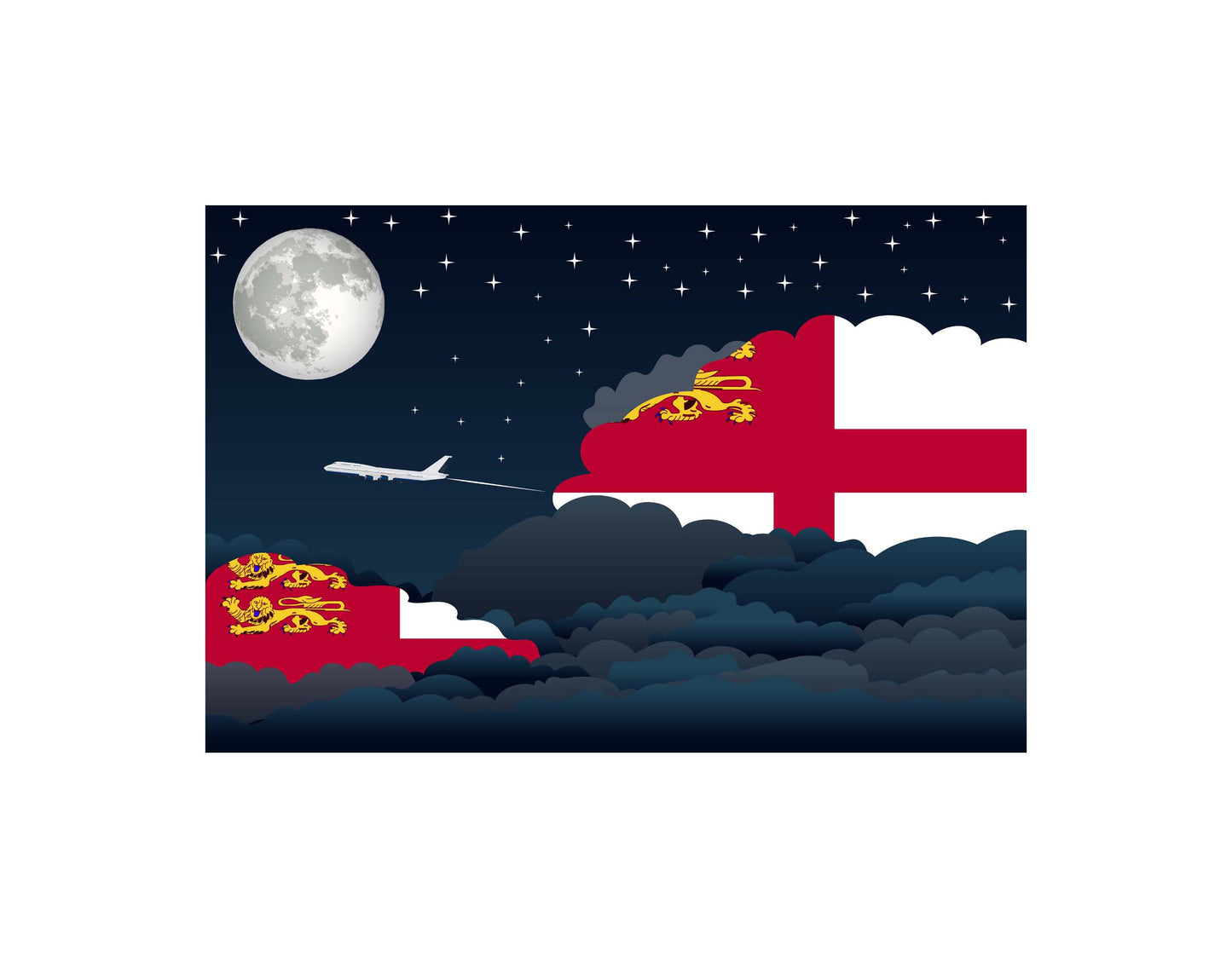 Sark Night Clouds Canvas Print Framed