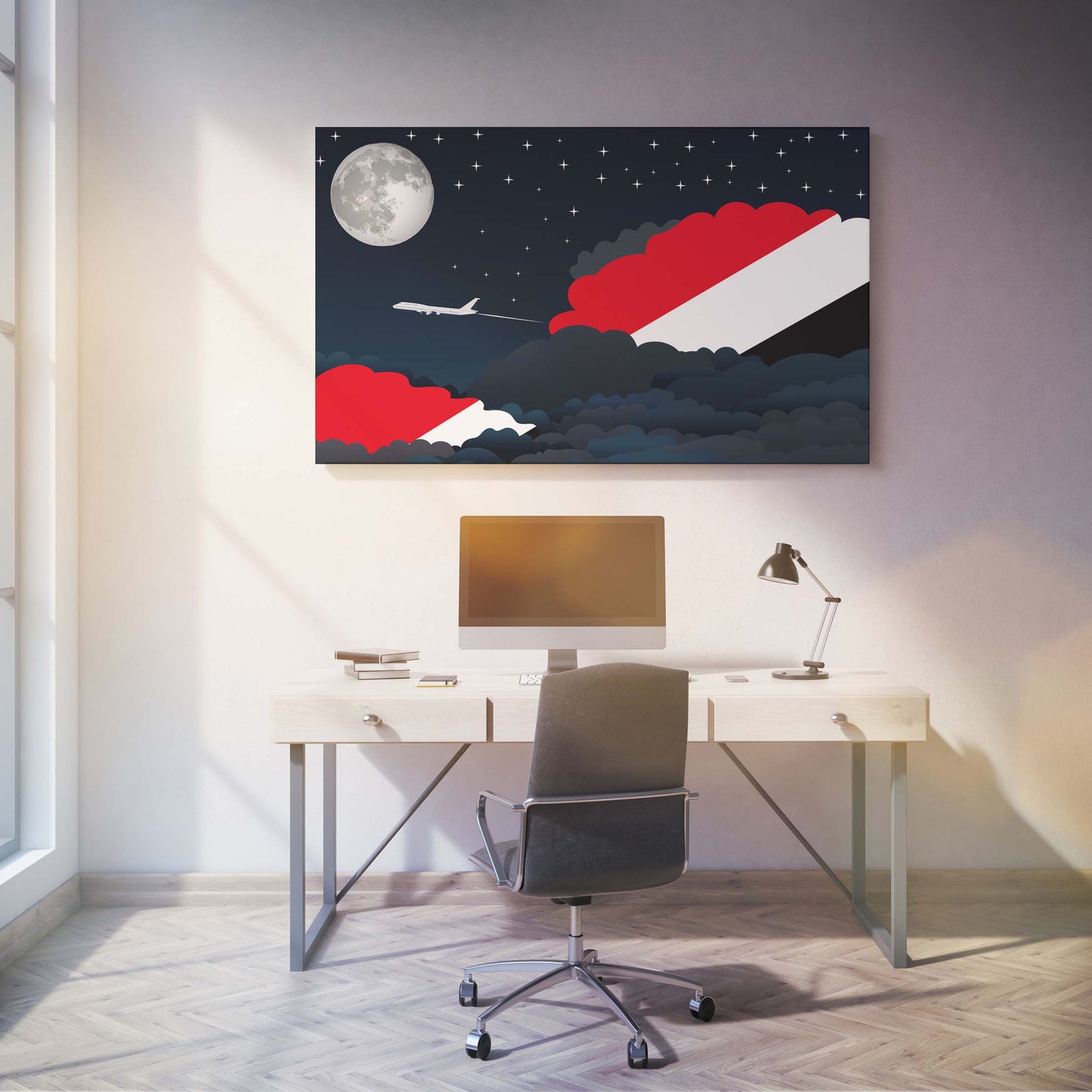 Sealand, Principality of Night Clouds Canvas Print Framed