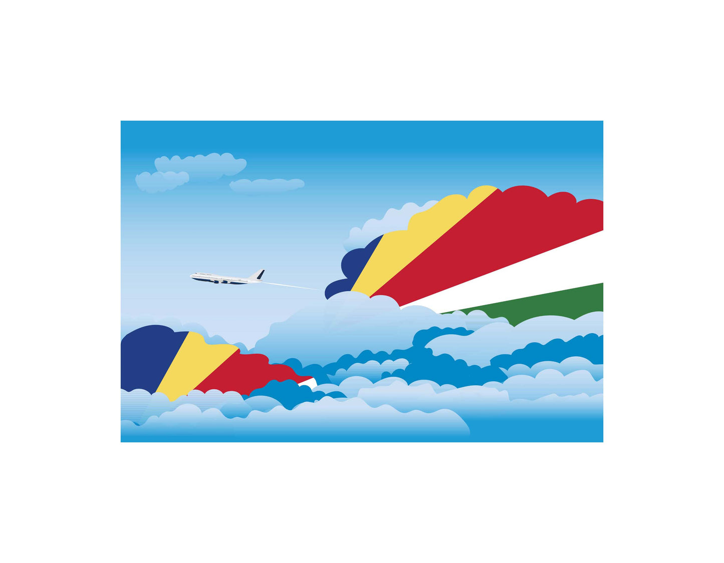 Seychelles Day Clouds Canvas Print Framed