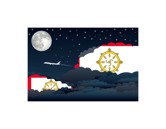 Sikkim Night Clouds Canvas Print Framed