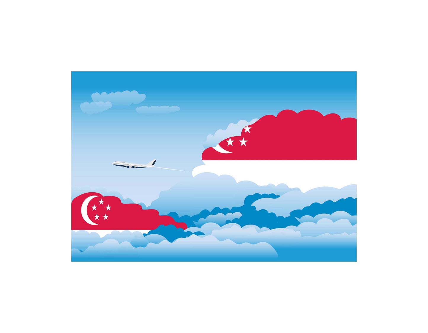 Singapore Day Clouds Canvas Print Framed