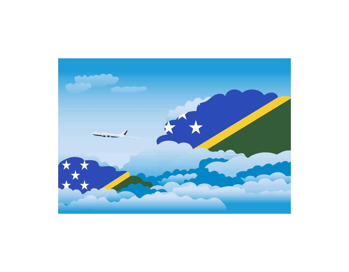 Solomon Islands Day Clouds Canvas Print Framed