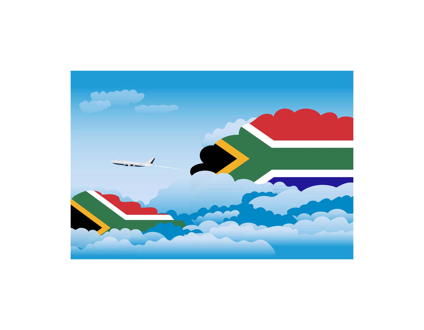 South Africa Day Clouds Canvas Print Framed