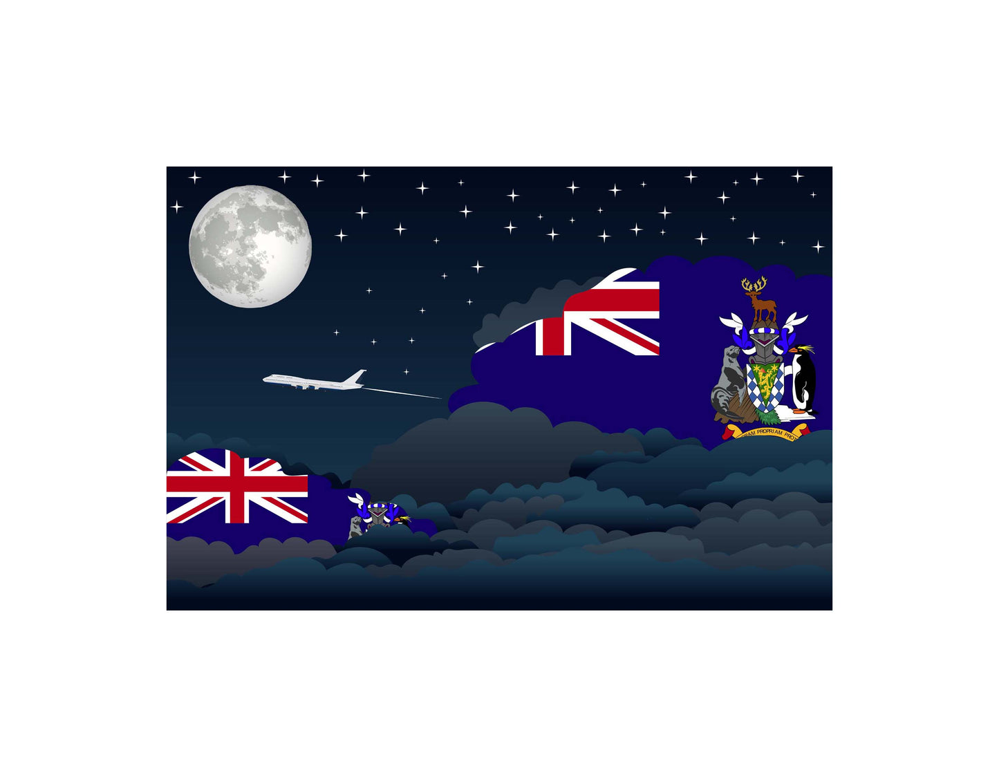 South Georgia and the South Sandwich Islands Night Clouds Canvas Print Framed