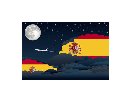 Spain Night Clouds Canvas Print Framed