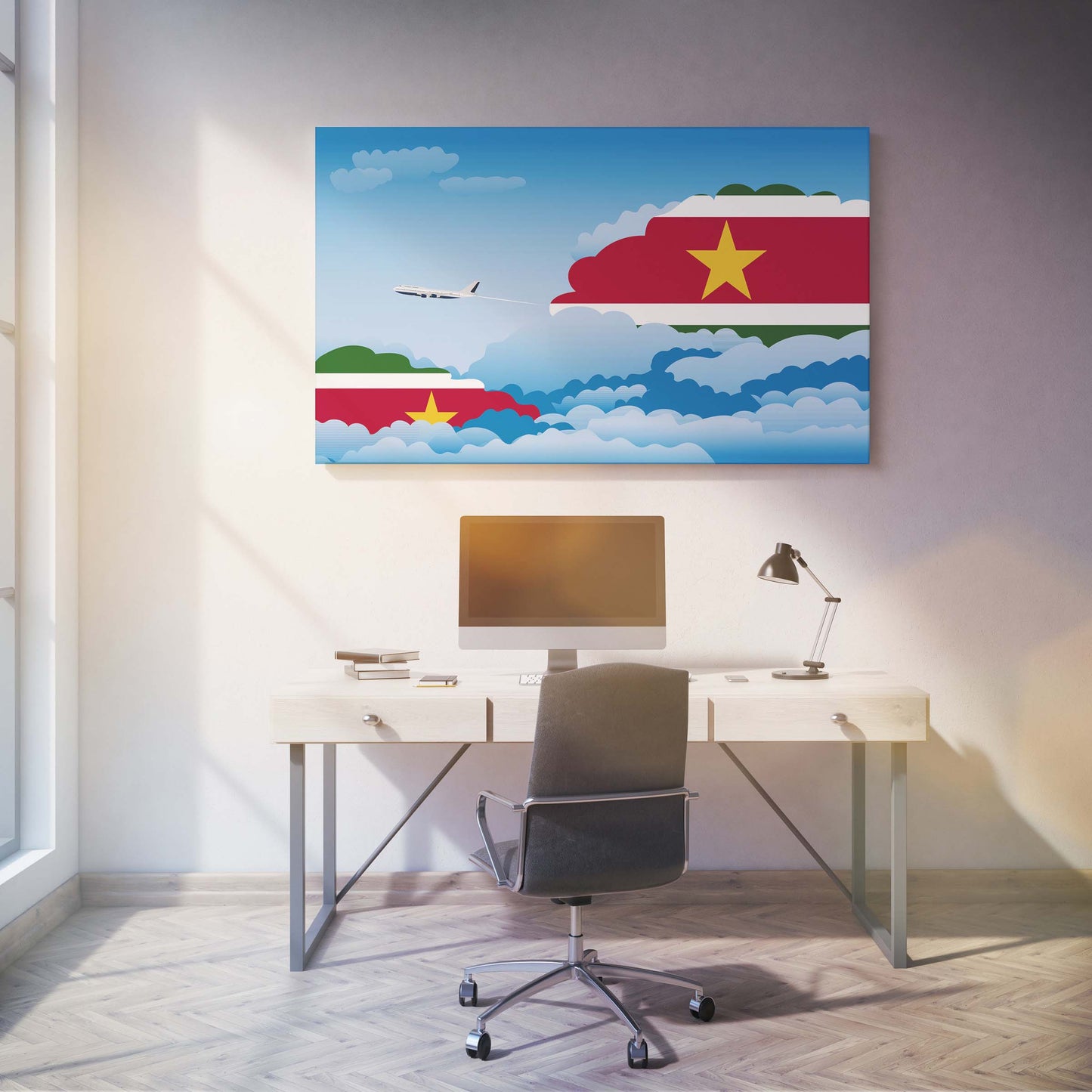 Suriname Day Clouds Canvas Print Framed