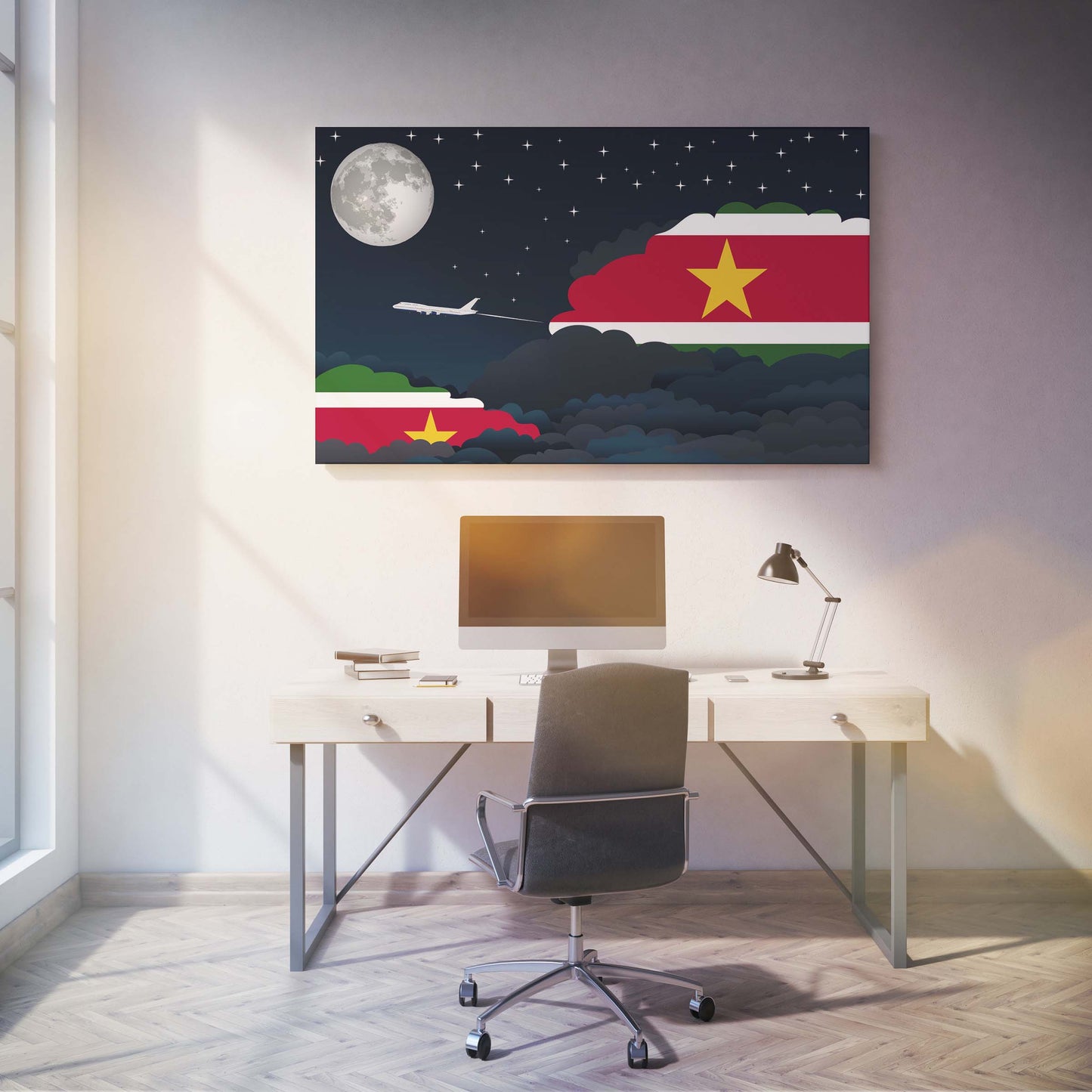 Suriname Night Clouds Canvas Print Framed