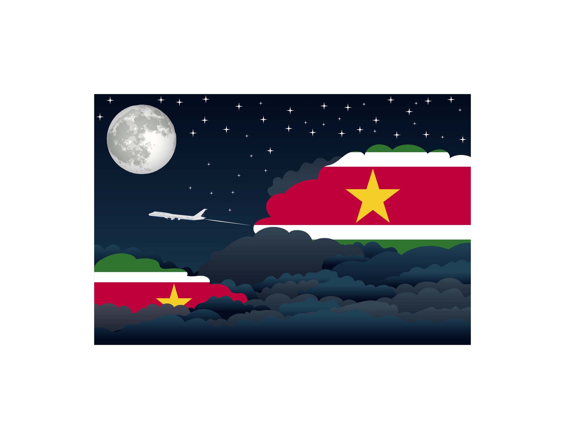 Suriname Night Clouds Canvas Print Framed