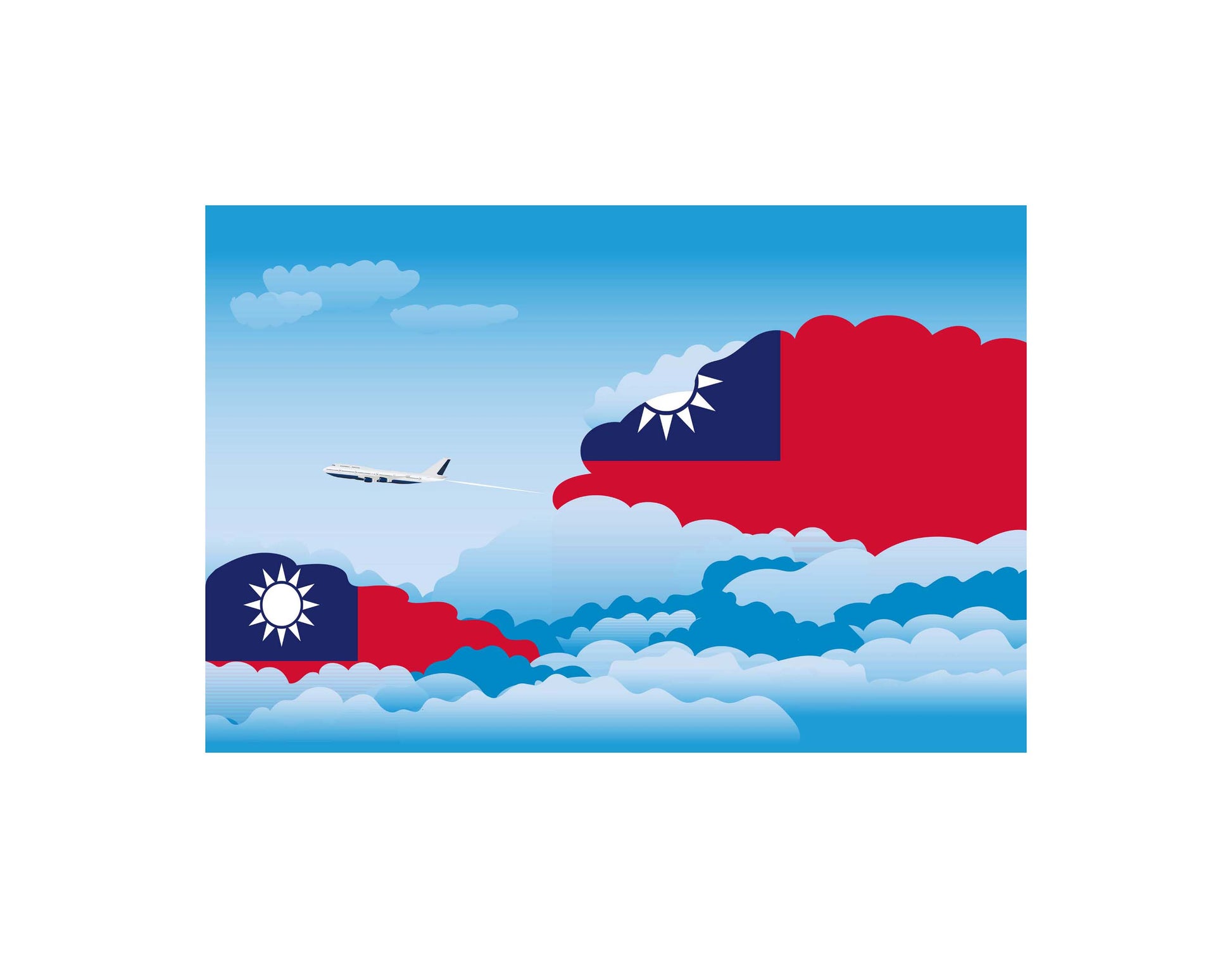 Taiwan Day Clouds Canvas Print Framed