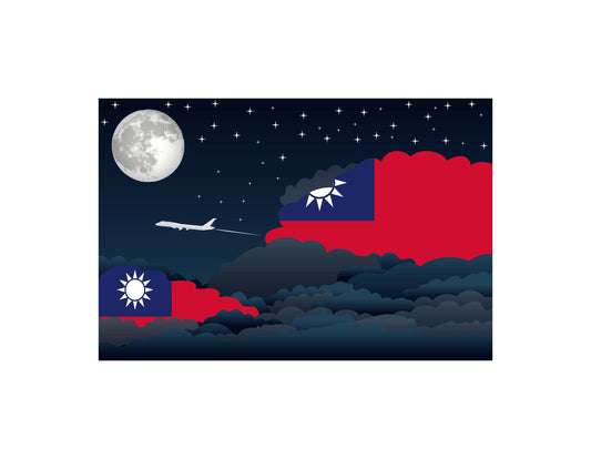 Taiwan Night Clouds Canvas Print Framed