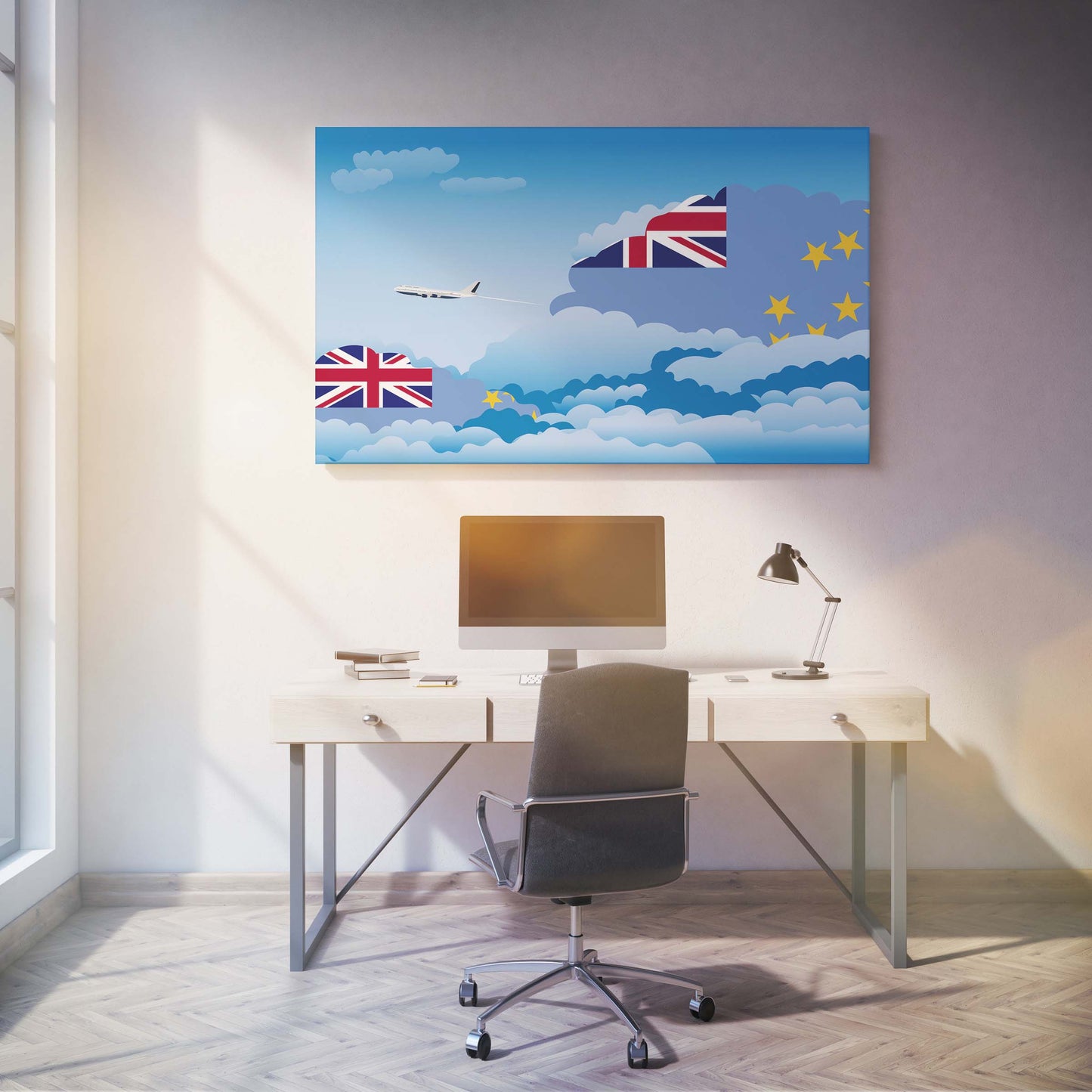 Tuvalu Day Clouds Canvas Print Framed