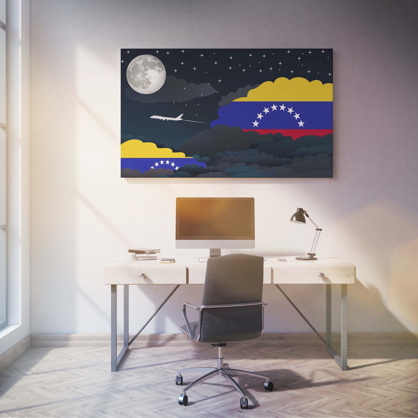 Venezuela Night Clouds Canvas Print Framed